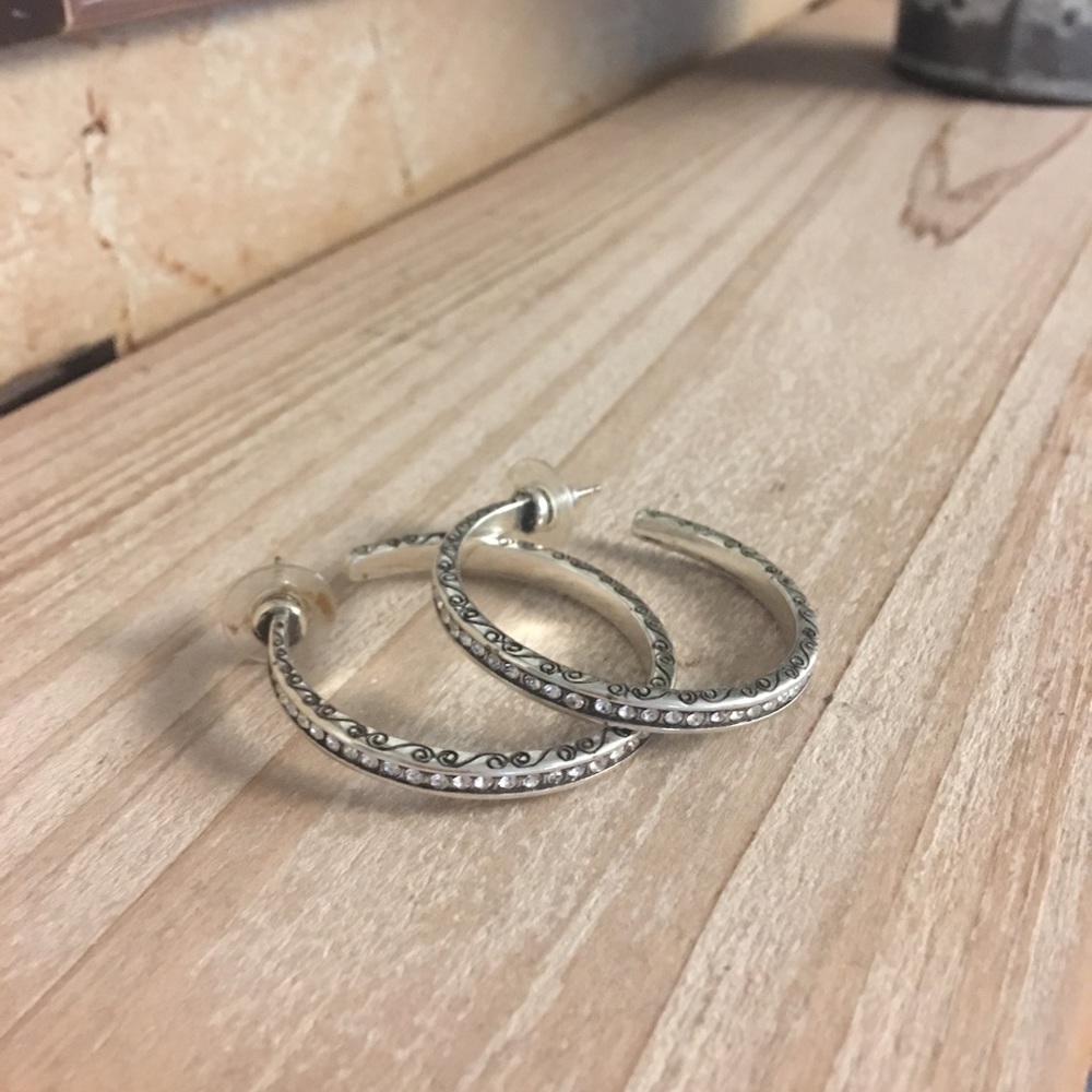 Brighton secret of love hoop post earrings